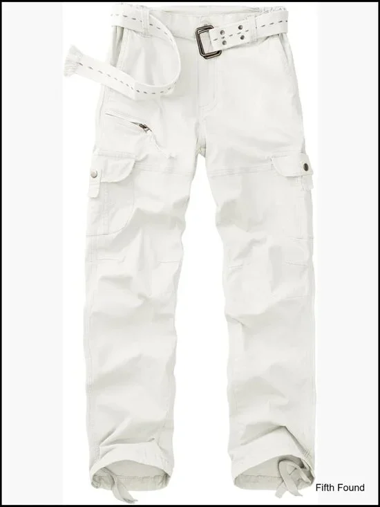 Women's Cotton Cargo Pants 7 Pockets Hiking Outdoor Casual Streetwear - Picture 1 of 7